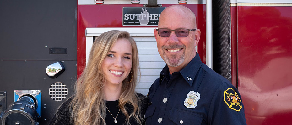 Bailey Farren with her father and former Petaluma Fire Captain, Dan Farren.