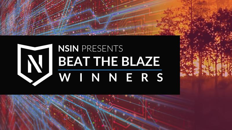 Wildfire photo in the background, with the text "NSIN presents Beat the Blaze winners" in the foreground.